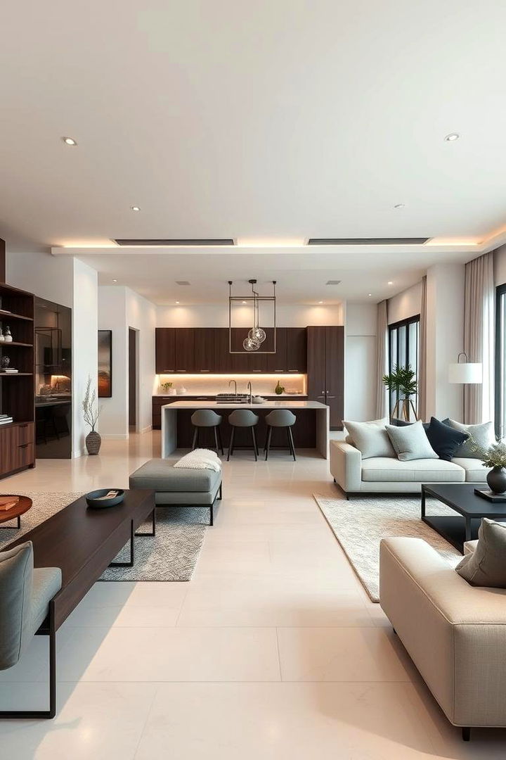 Contemporary Open Flow - 22 Open Kitchen Living Room Ideas