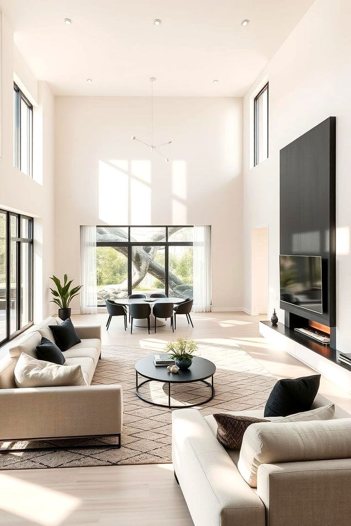 Contemporary Open Space - 22 Cream and Black Living Room Ideas
