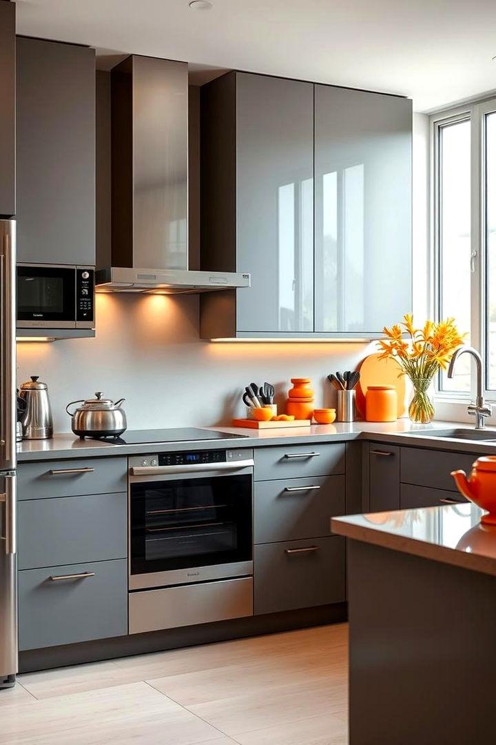 Contemporary Orange Kitchen - 22 Orange Room Ideas