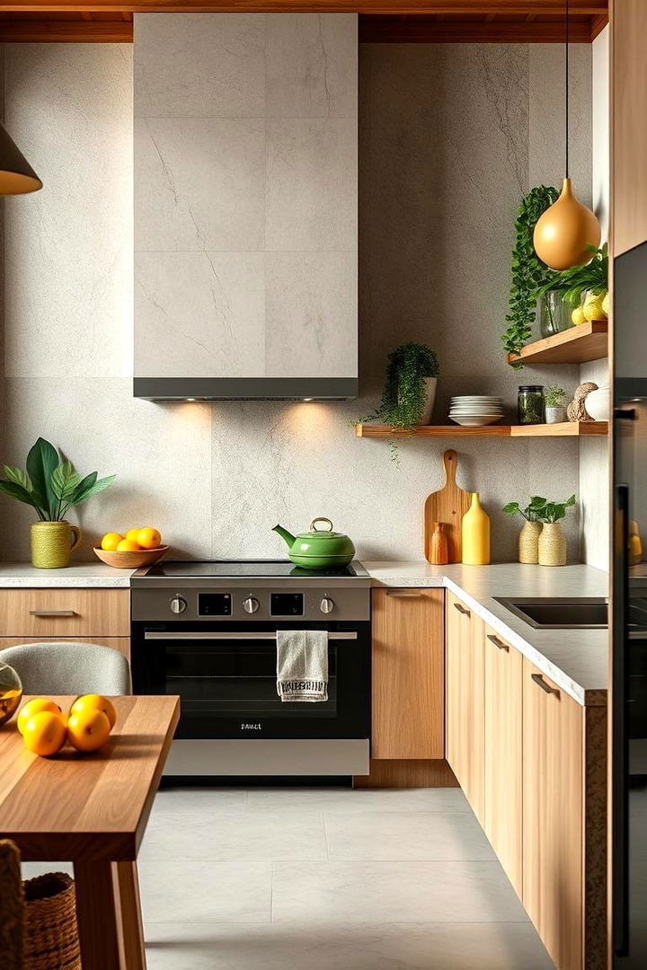 Contemporary Organic Mix - 22 Green and Yellow Kitchen Ideas