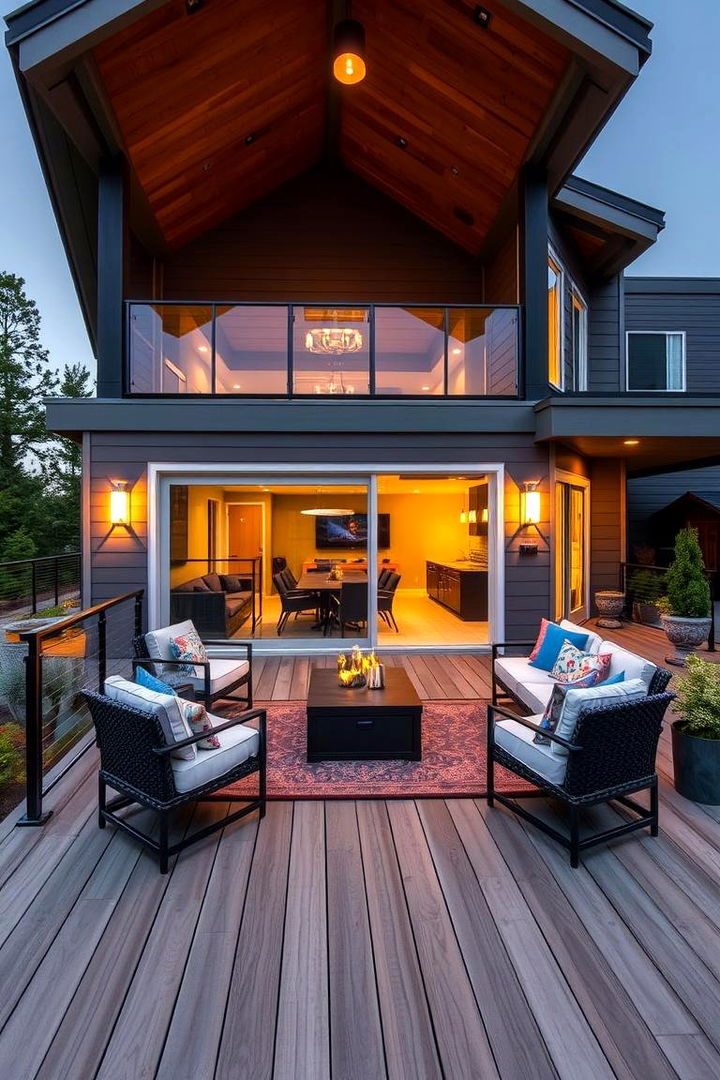 Contemporary Outdoor Entertaining Deck - 22 Large Deck Ideas