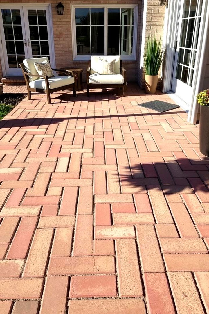 Contemporary Patterned Brick Showcase - 22 Brick Patio Ideas