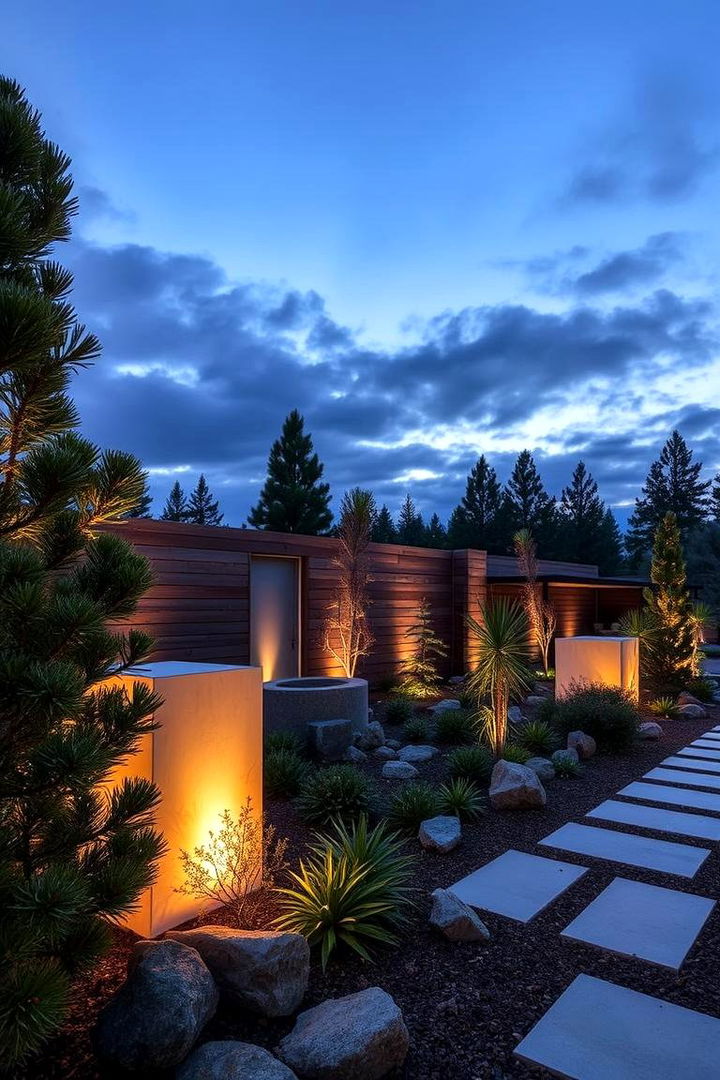 Contemporary Pine Feature Garden - 22 Pine Tree Landscape Ideas