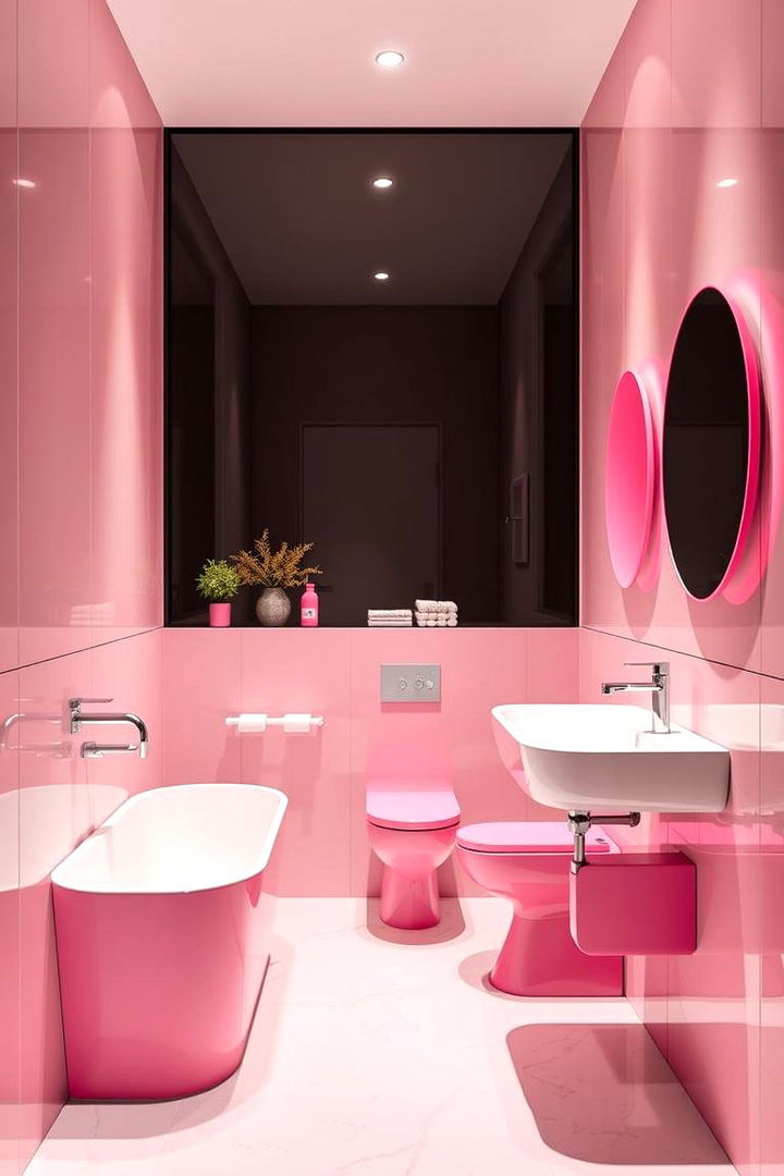 Contemporary Pink Fixtures - 22 Pink Bathroom Ideas