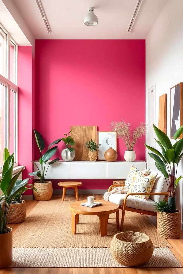 Contemporary Pink Meets Nature - 22 Hot Pink Bedroom Ideas