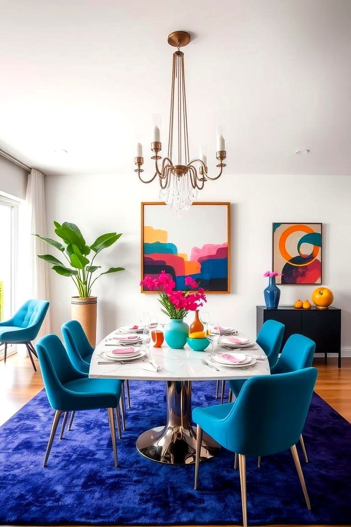 Contemporary Pop of Color - 22 Colorful Dining Room Ideas