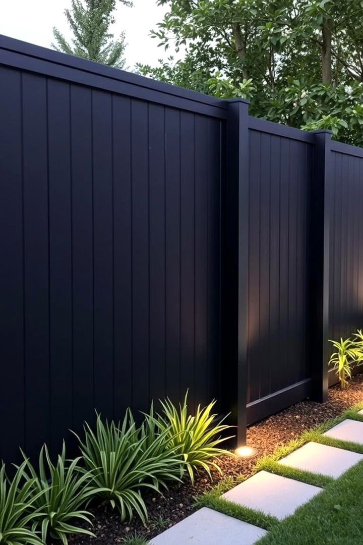 Contemporary Privacy Fence - 22 Black Fence Ideas