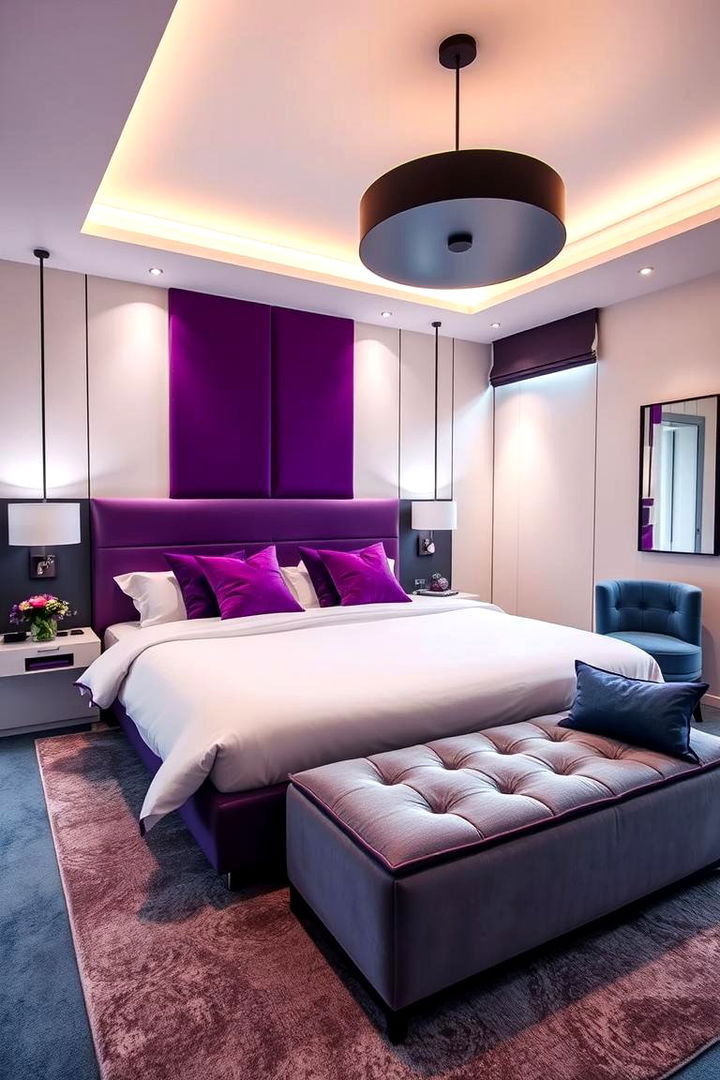 Contemporary Purple Elegance - 22 Blue and Purple Bedroom Ideas