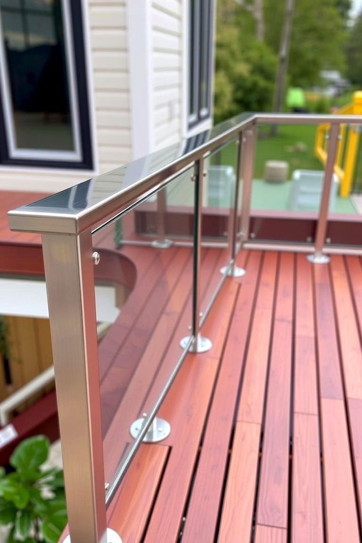 Contemporary Rail System - 22 Mobile Home Deck Ideas