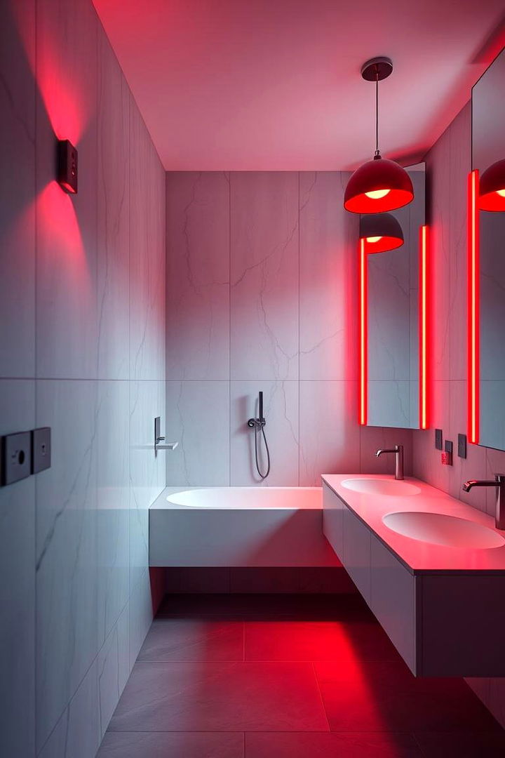 Contemporary Red Lighting Fixtures - 22 Red Bathroom Ideas