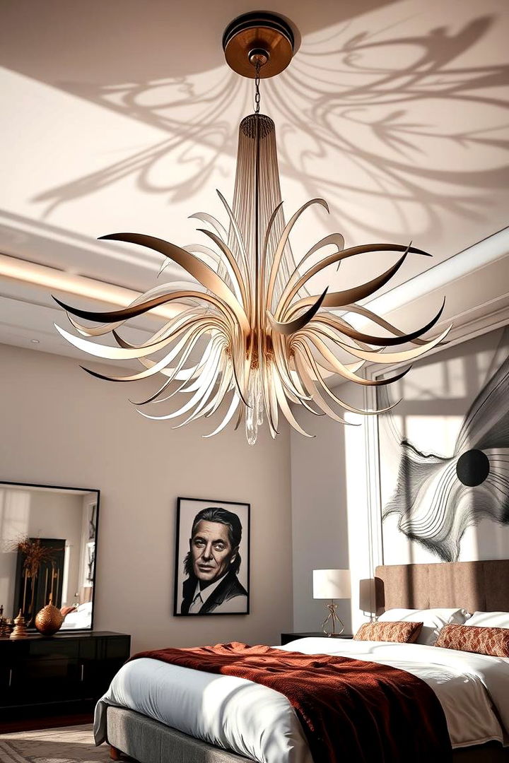 Contemporary Sculptural - 22 Bedroom Chandelier Ideas