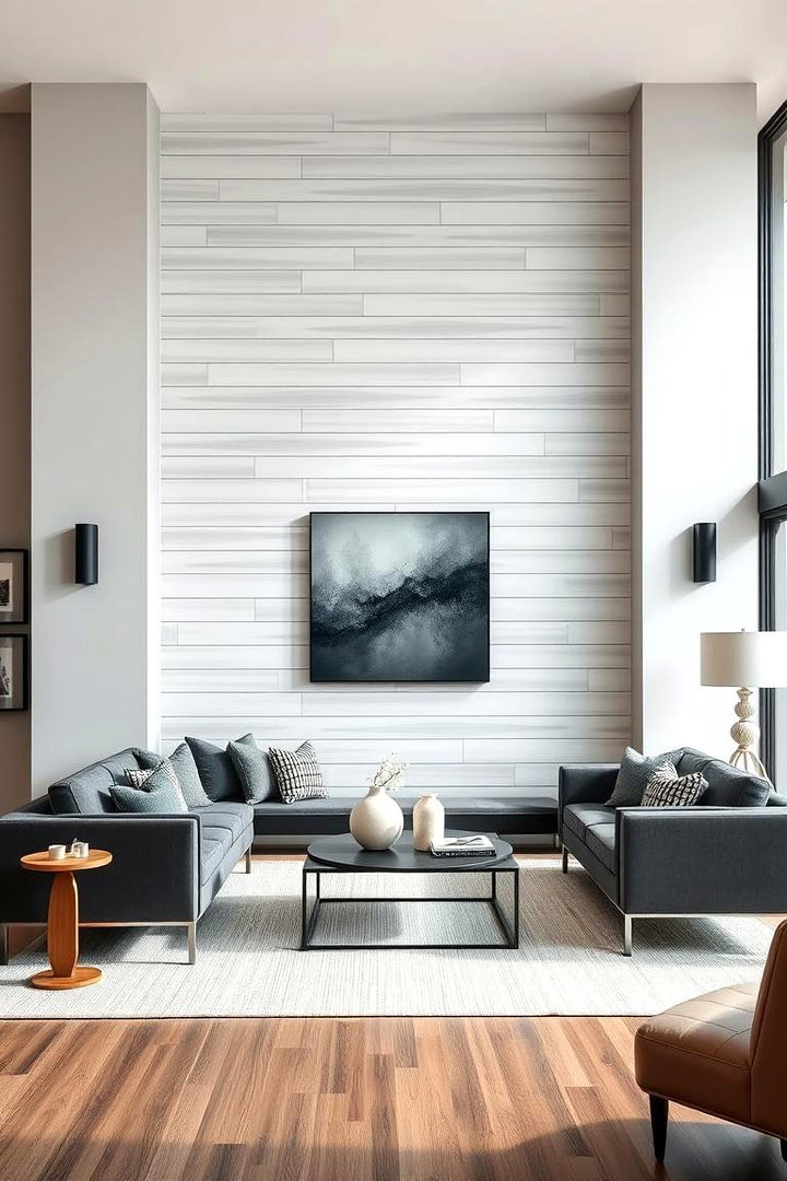 Contemporary Shiplap Accent Walls - 22 Shiplap Living Room Ideas