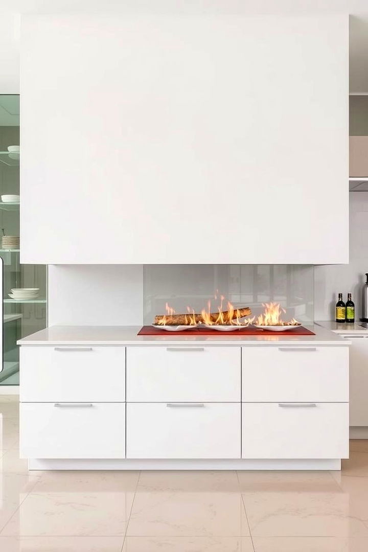 Contemporary Sleek Designs - 22 Kitchens With Fireplaces