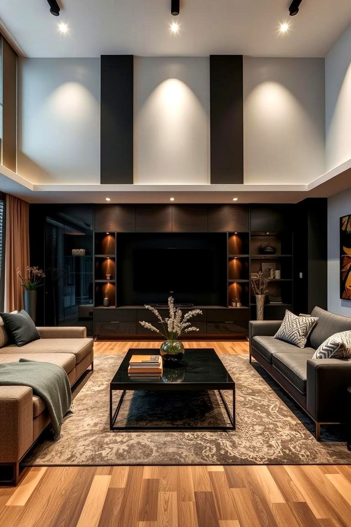 Contemporary Sophistication with Layered Textures - 22 Black and Brown Living Room Ideas