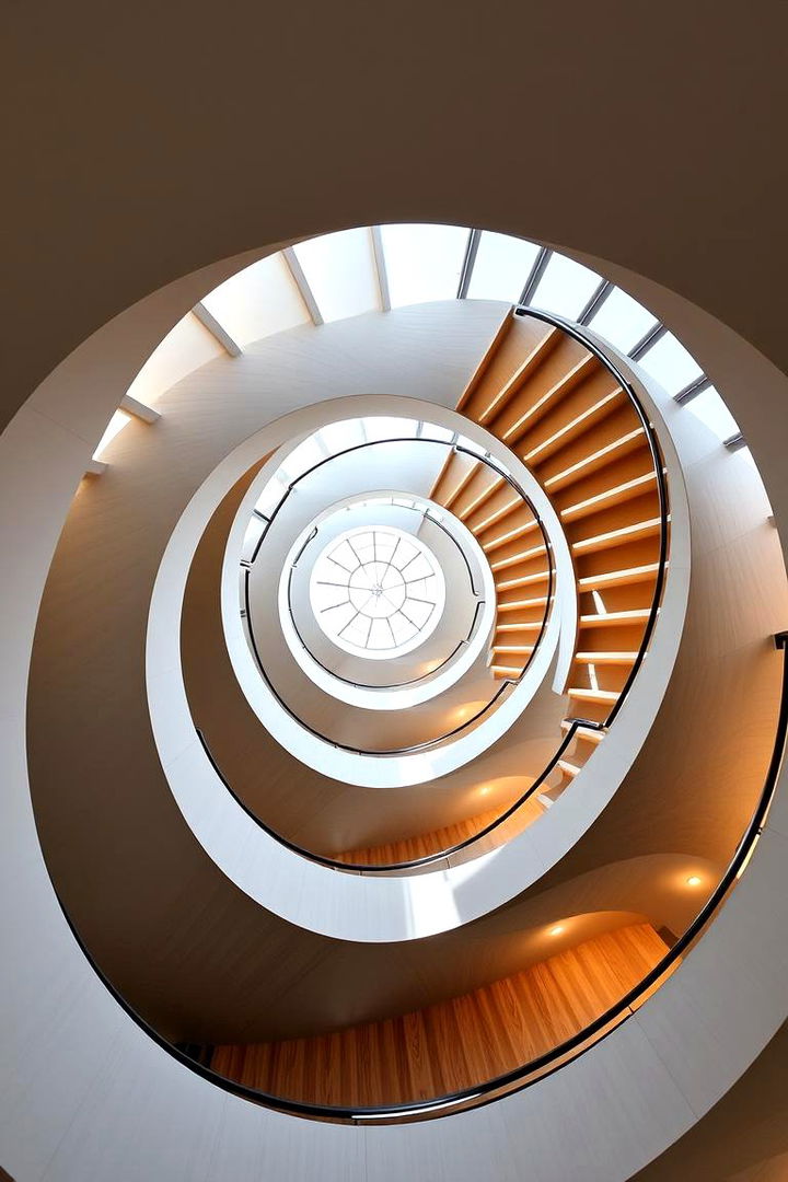 Contemporary Spiral Open Staircase - 22 Open Staircase Ideas