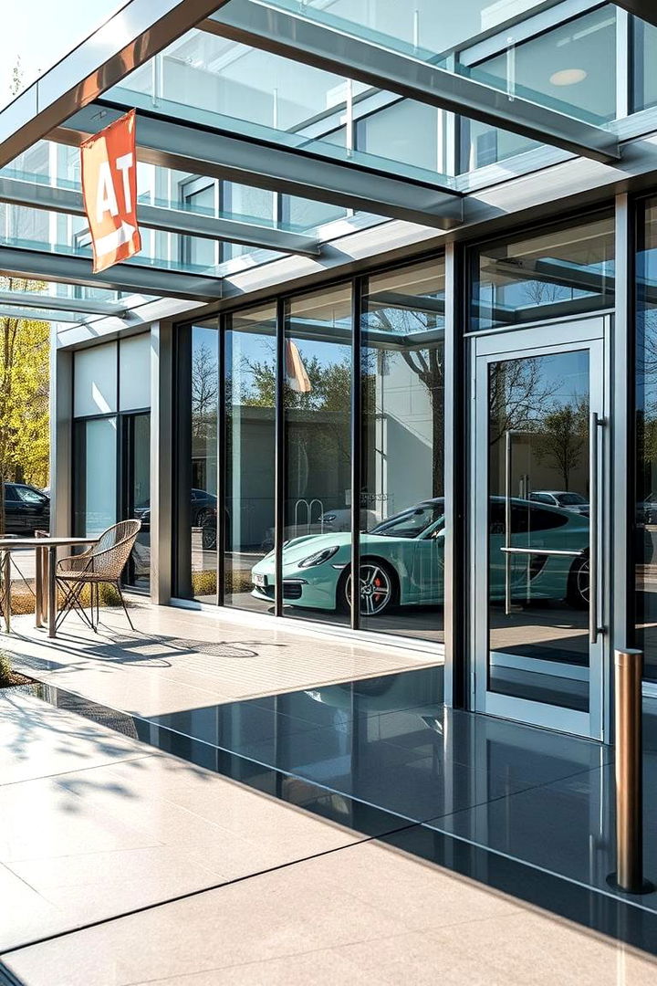 Contemporary Steel and Glass Parapet - 22 Car Porch Design Ideas