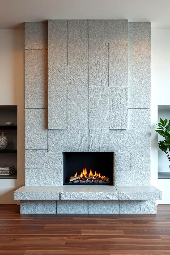Contemporary Stone Emphasis - 22 Floor to Ceiling Stone Fireplace Ideas