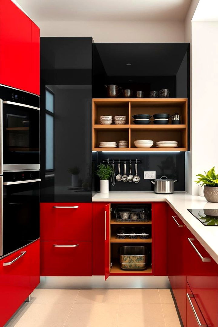 Contemporary Storage Concepts - 22 red and black kitchen ideas