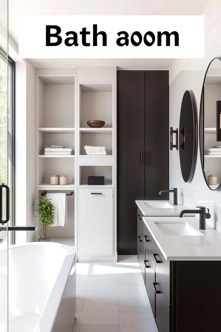 Contemporary Storage Solutions - 22 Bathroom With Black Fixtures