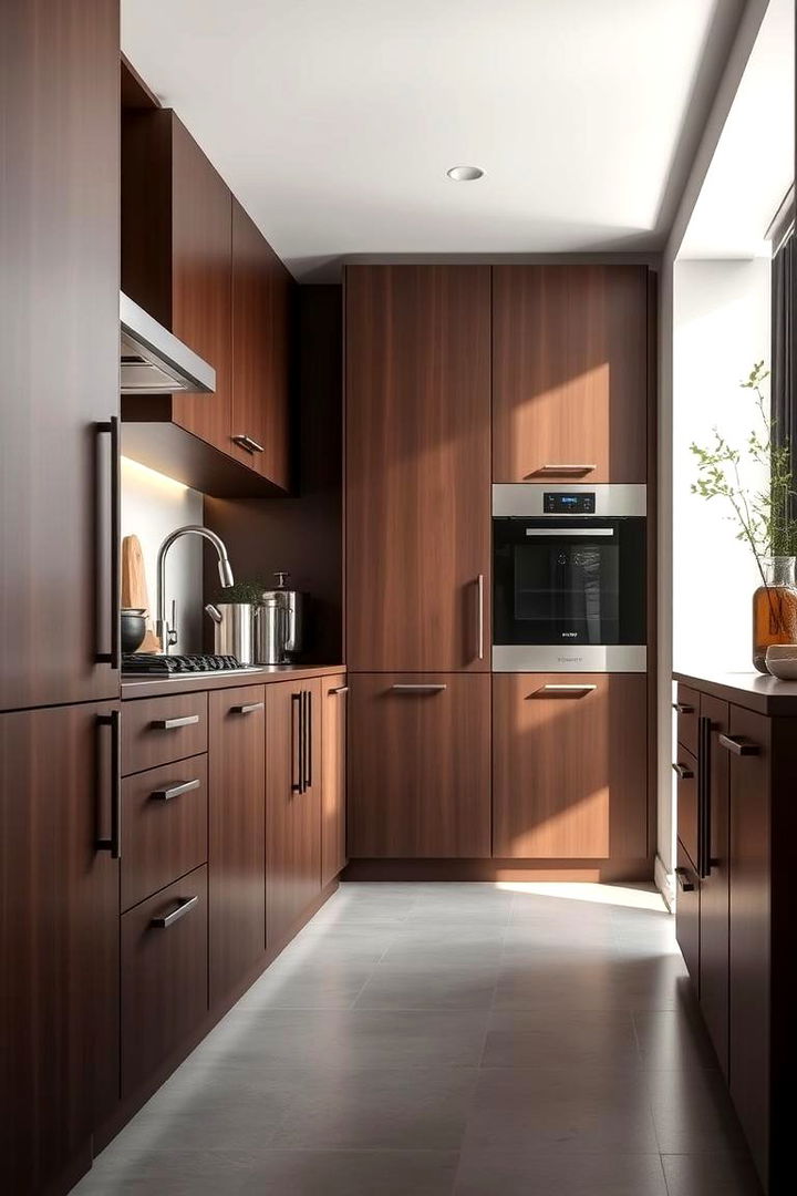 Contemporary Style Statement - 22 Brown Kitchen Cabinets Ideas