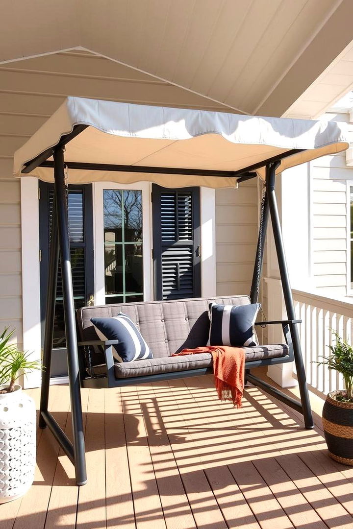 Contemporary Swing with Cabana - 22 Front Porch Swing Ideas