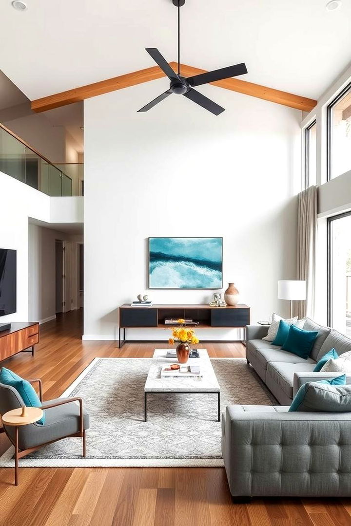 Contemporary Teal Ambiance - 22 Teal Living Room Ideas