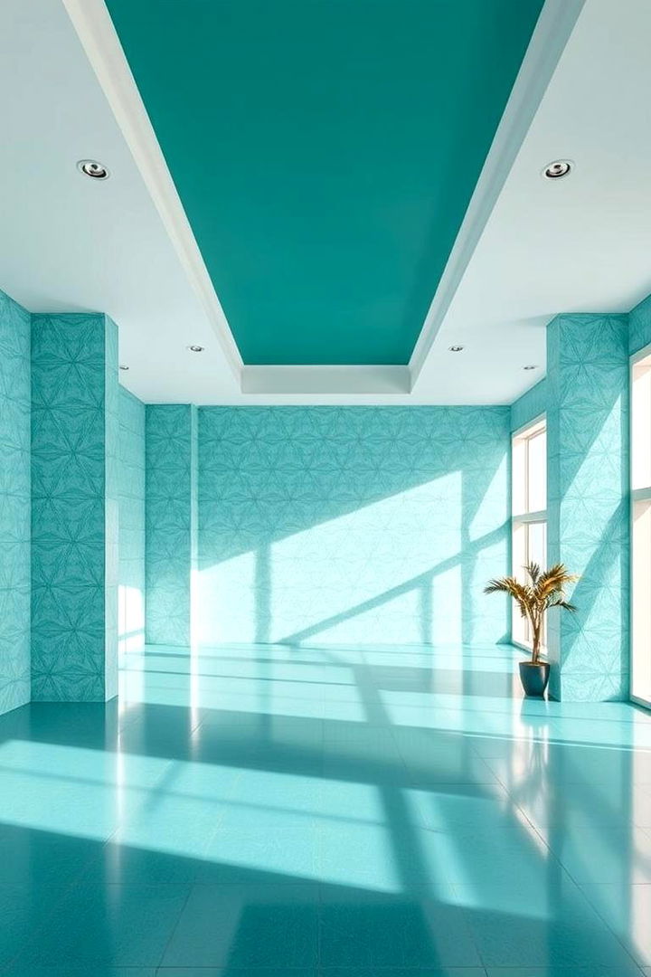 Contemporary Teal Geometric Flair - 22 Teal Bathroom Ideas