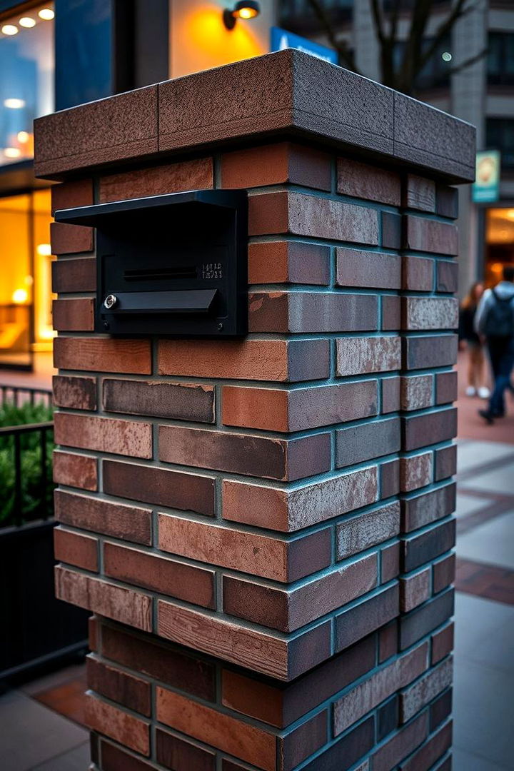 Contemporary Textured Brick Accents - 22 Brick Mailbox Ideas