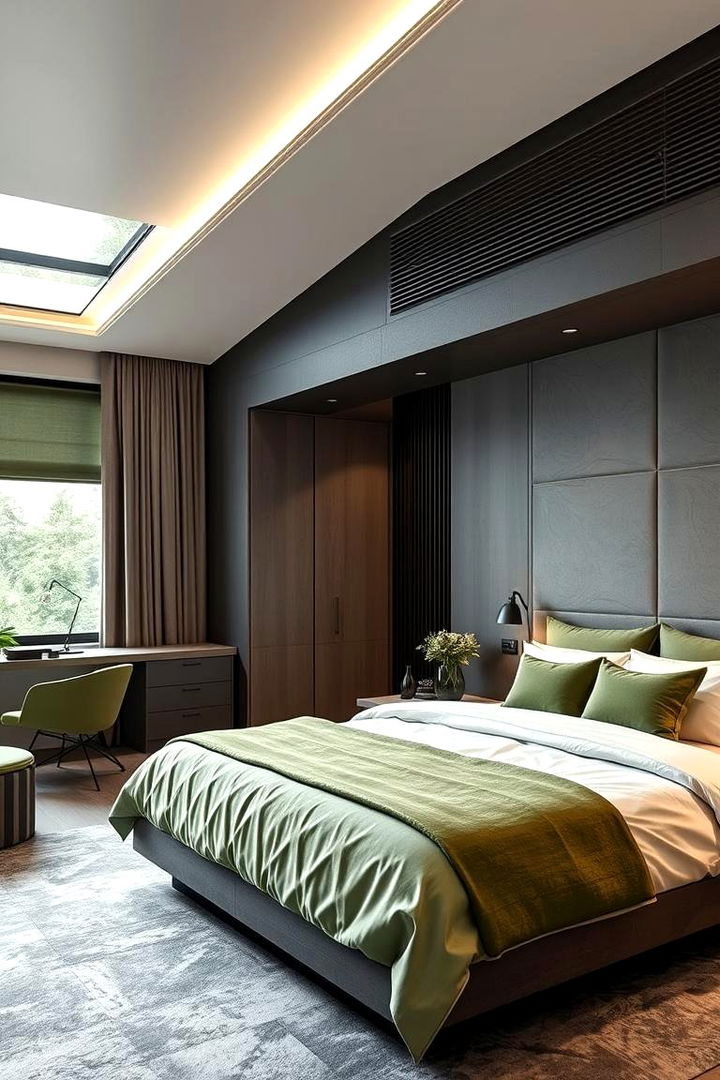 Contemporary Twists - 22 Green and Grey Bedroom Ideas