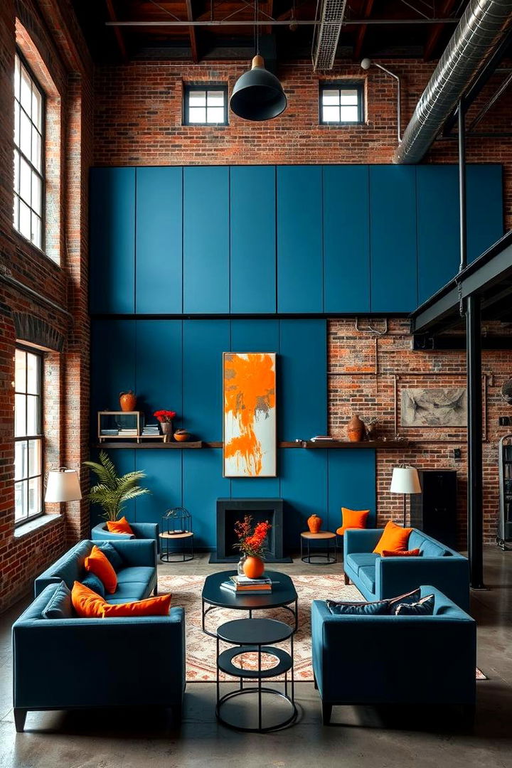 Contemporary Urban Edge - 22 orange and blue living room ideas
