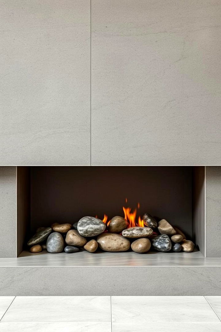 Contemporary Urban Elegance - 22 River Rock Fireplace Ideas