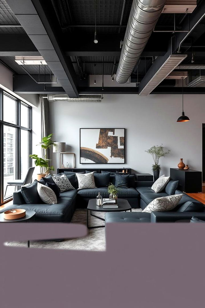 Contemporary Urban Living with a Black Focus - 22 Black Couch Living Room Ideas