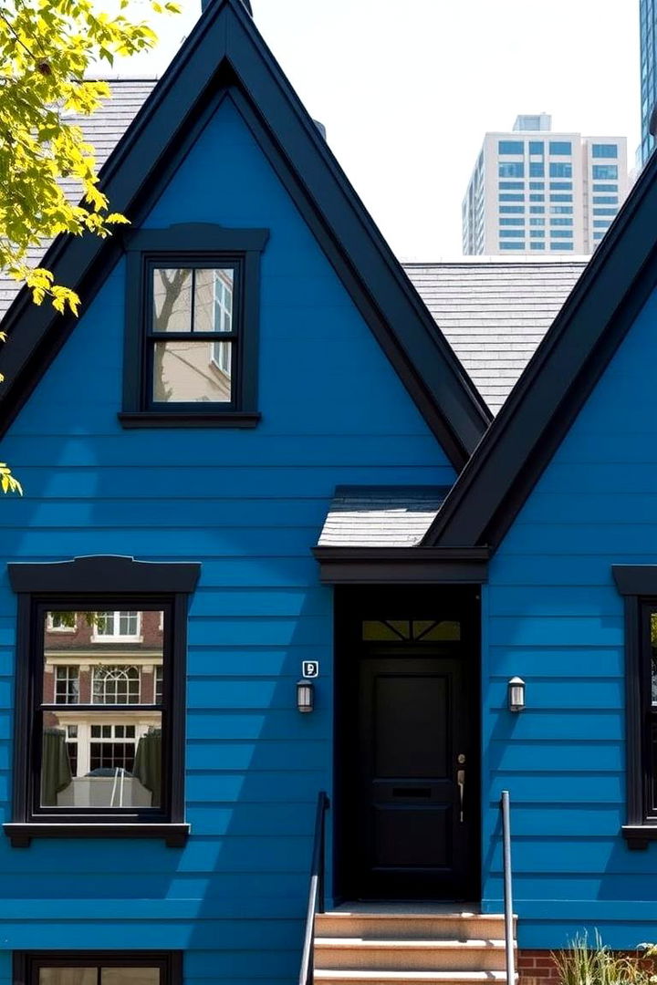 Contemporary Urban Oasis - 22 Blue House With Black Trim Ideas