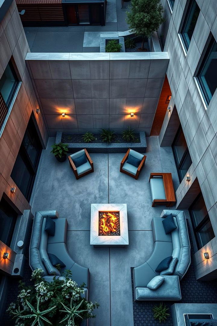 Contemporary Urban Retreat - 22 Sunken Fire Pit Ideas