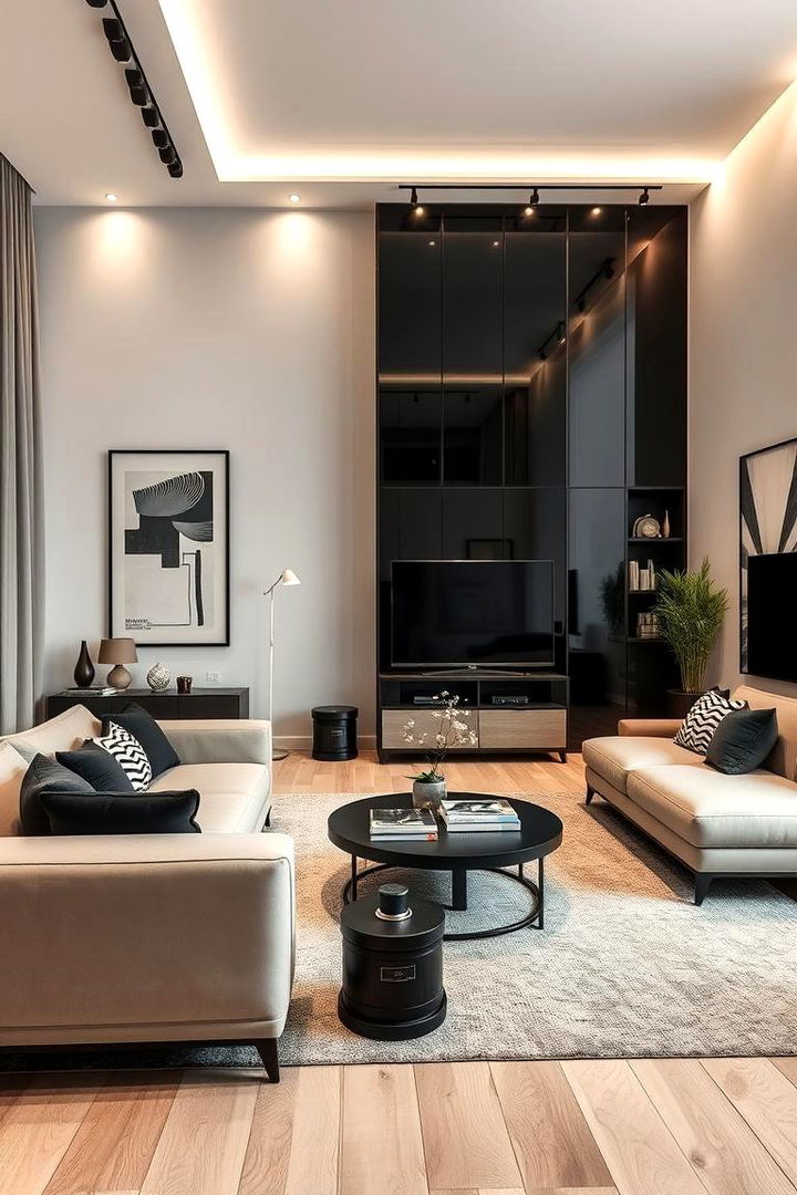 Contemporary Urban Style - 22 Black and Beige Living Room Ideas