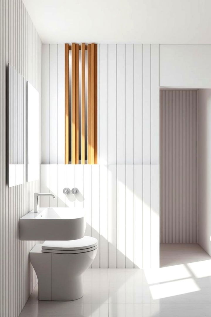 Contemporary Vertical Slat Paneling - 22 Bathroom Wall Paneling Ideas
