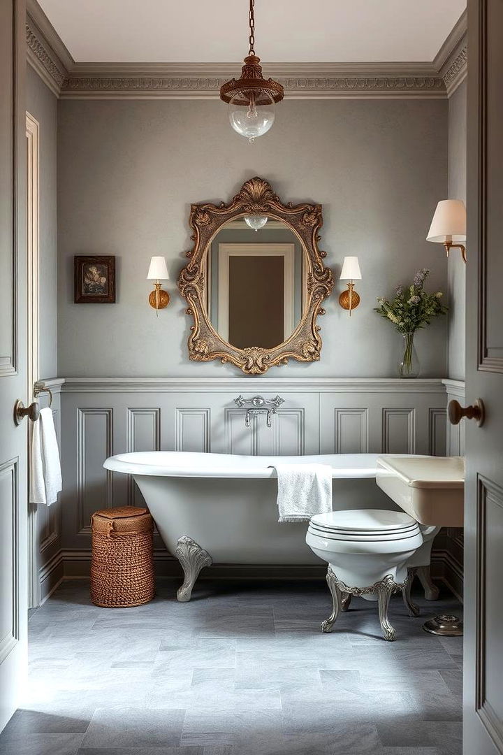 Contemporary Vintage Fusion - 22 Gray Floor Bathroom Ideas