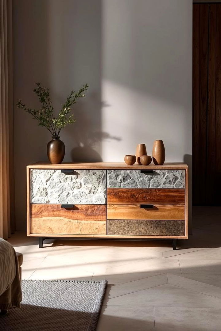 Contemporary with Natural Materials - 22 Dresser Decor Ideas
