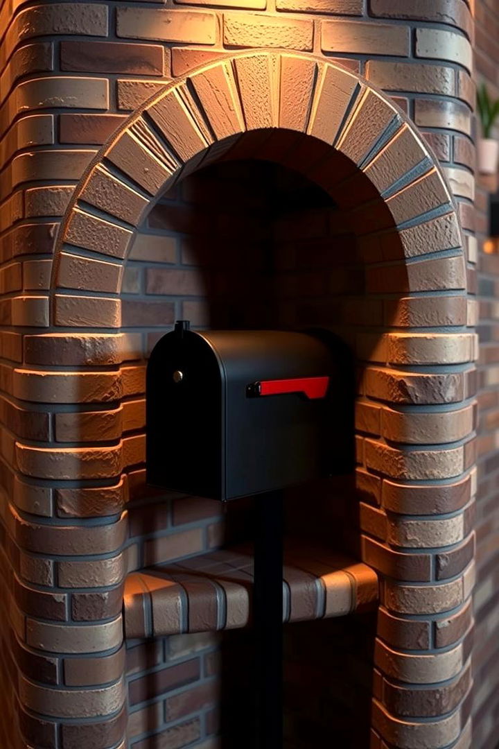 Contoured Brick Walls for Mail - 22 Brick Mailbox Ideas