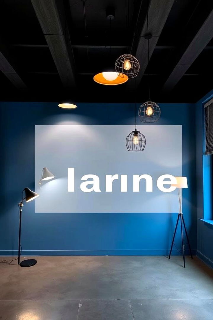 Contrast Lighting Solutions - 22 grey floor living room with blue walls ideas