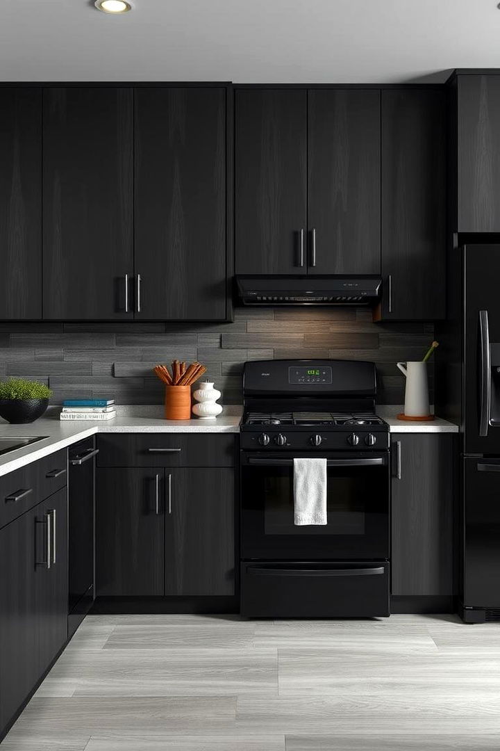 Contrasting Black Cabinets - 22 What Color Cabinets Go With Black Appliances