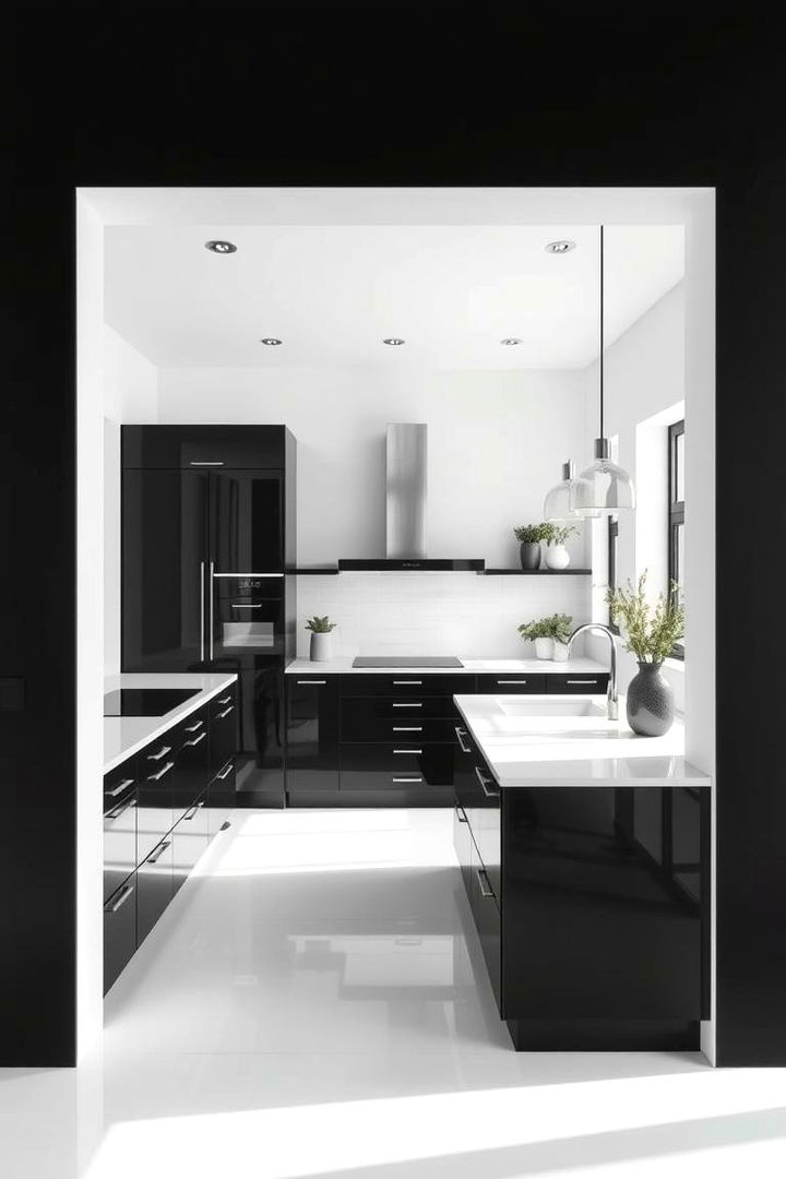 Contrasting Black and White Themes - 22 Art Deco Kitchen Ideas