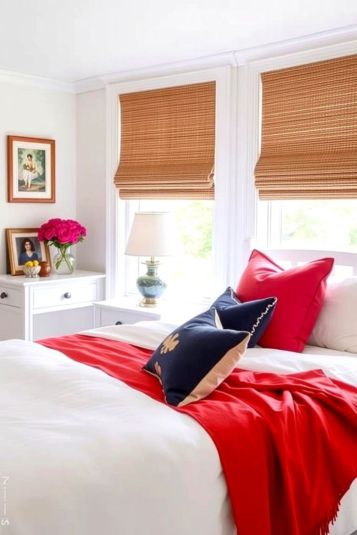 Contrasting Color Accents - 22 Small White Bedroom Ideas