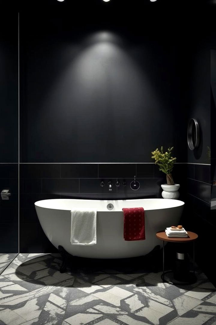 Contrasting Dark Accents - 22 Bathtub Surround Ideas