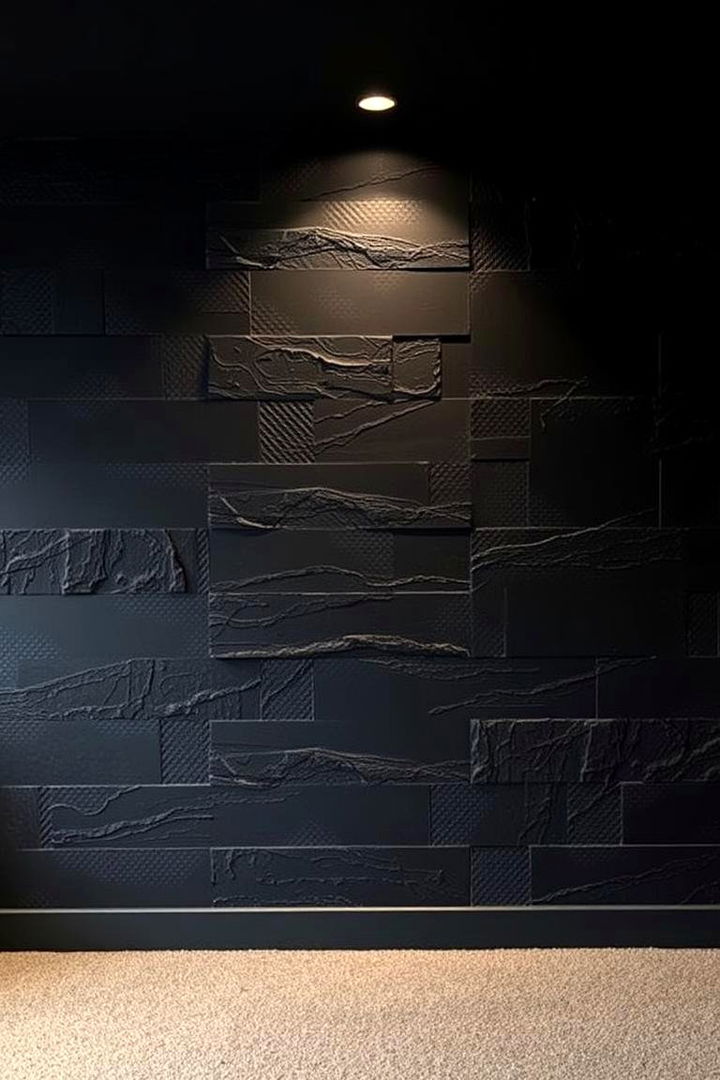 Contrasting Dark Hues - 22 Basement Accent Wall Ideas