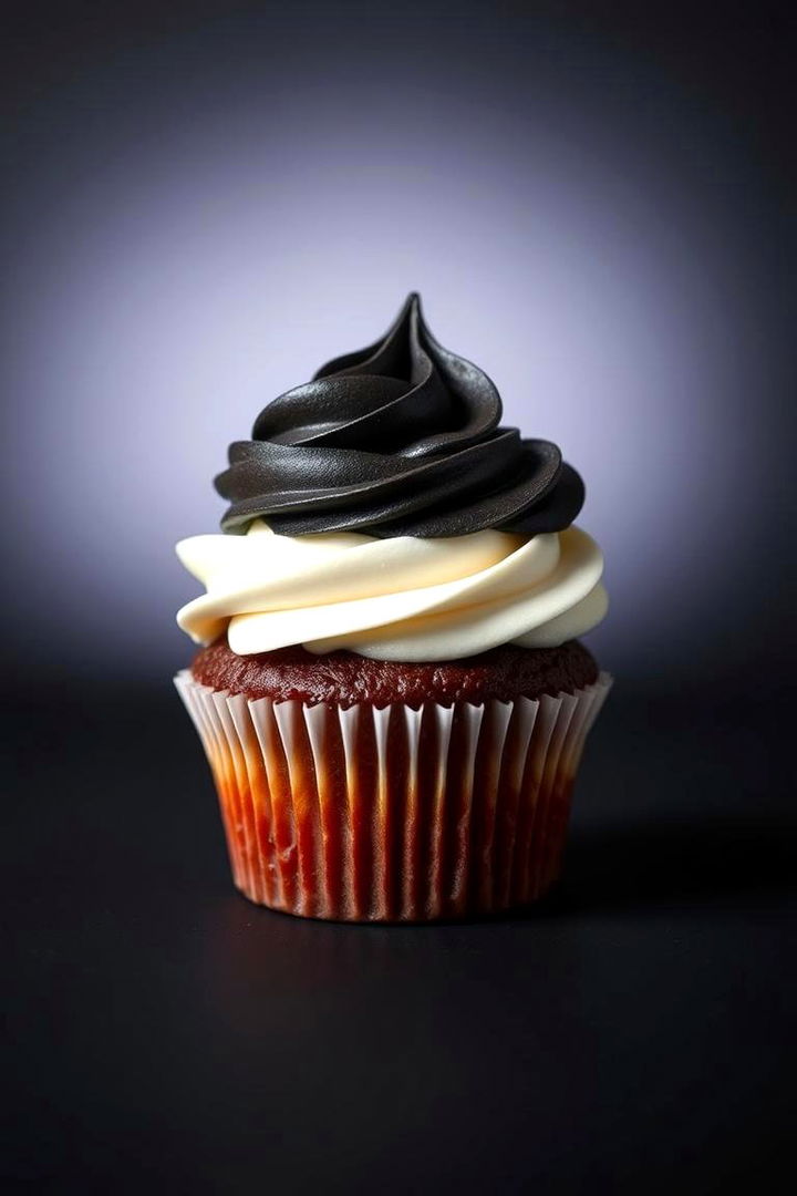 Contrasting Dark and White Frosting Cupcakes - 22 Wedding Cupcake Ideas