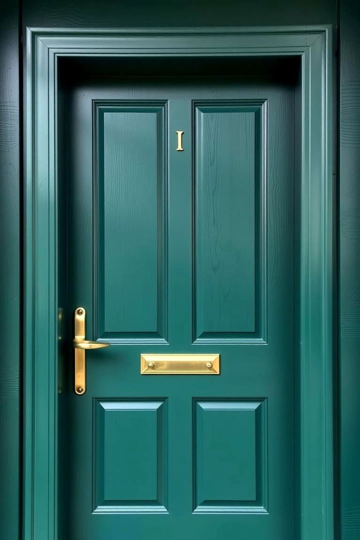 Contrasting Hardware Design - 22 Emerald Green Front Door Ideas