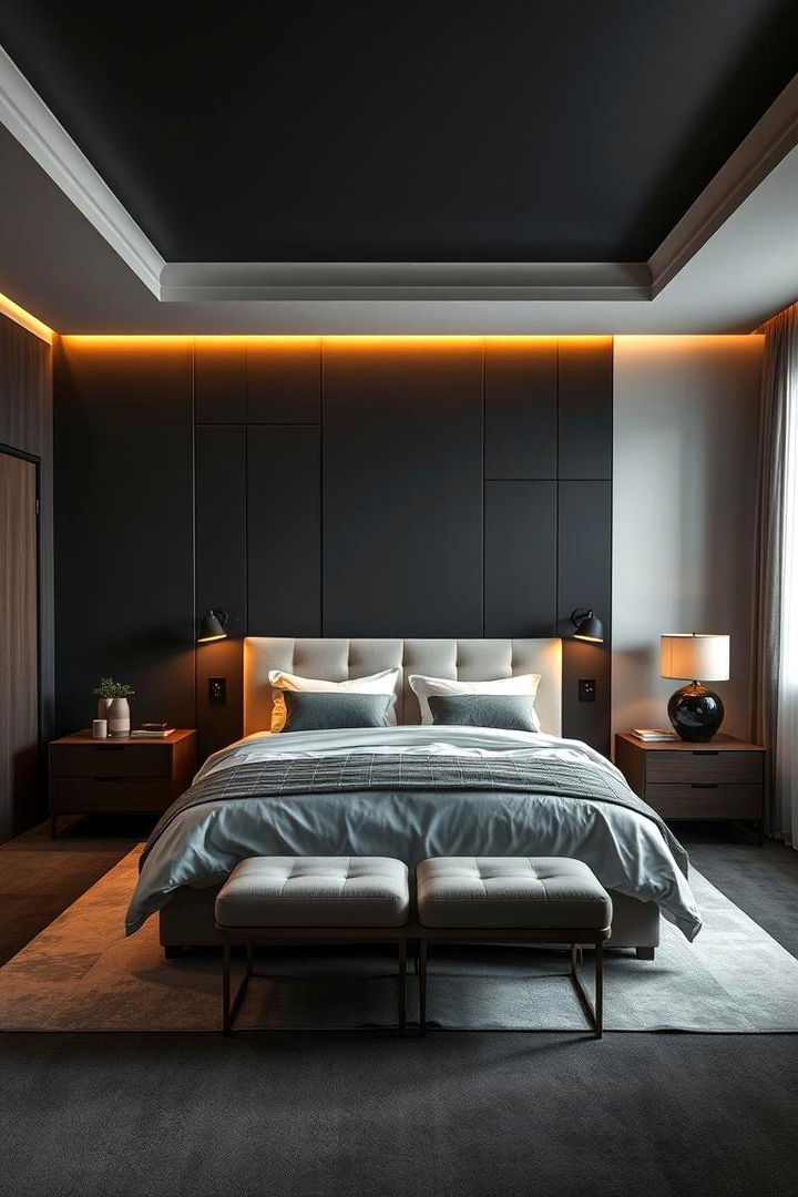 Contrasting Light and Dark Tones - 22 Primary Bedroom Ideas