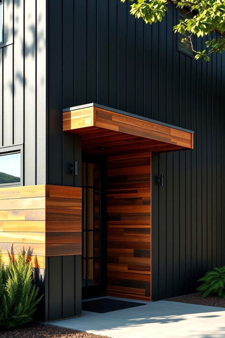 Contrasting Material Finishes - 22 Black House With Cedar Accents