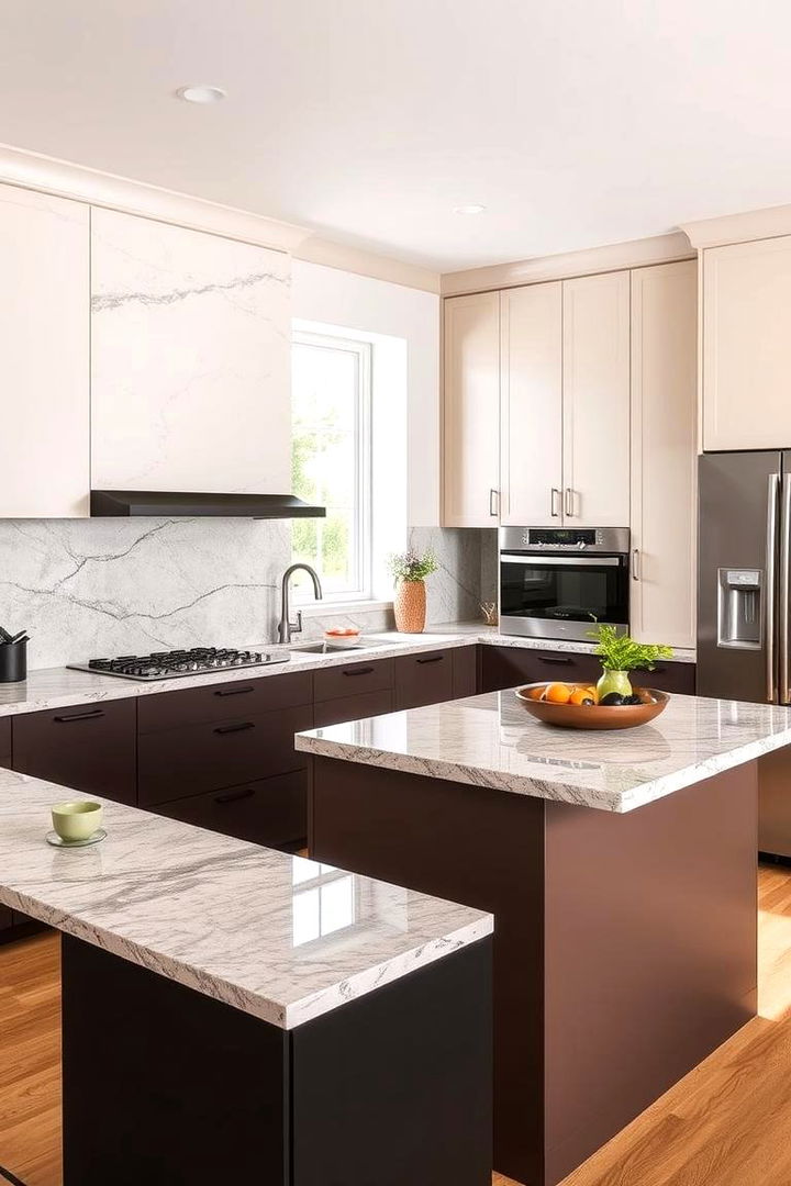 Contrasting Materials and Textures - 22 U Shaped Kitchen Ideas